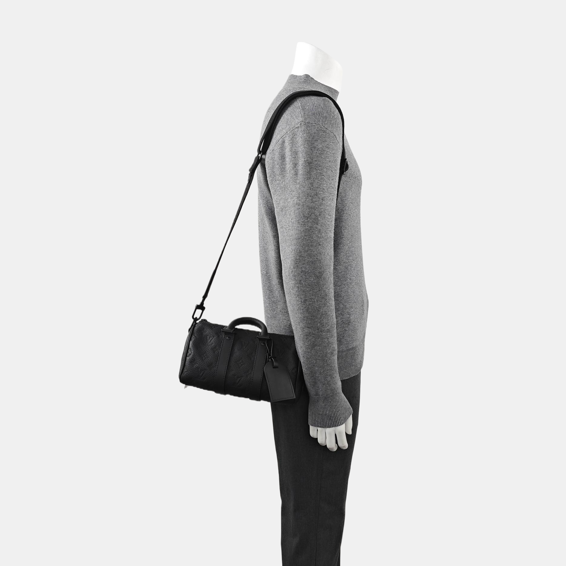 KEEPALL 25 Monogram Calfskin Black
