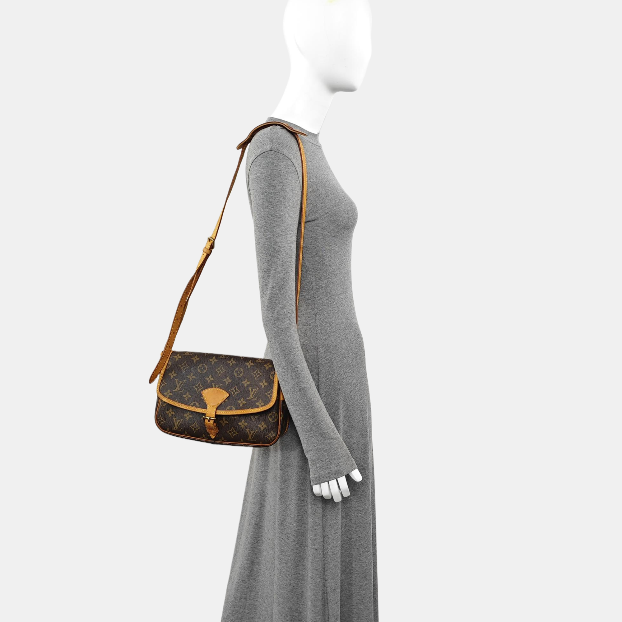 SOLOGNE PM Monogram Coated Canvas Brown