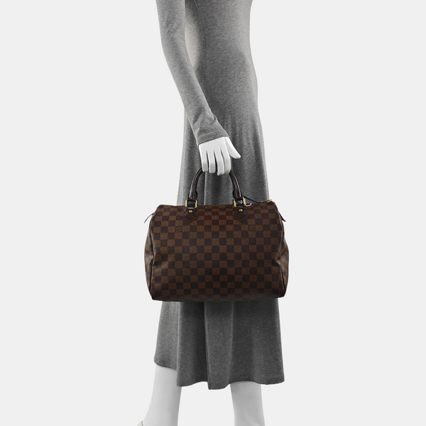 Authenticated pre-owned  SPEEDY 30 Damier Ebene Coated Canvas Brown - Top Handle Bag at Looply