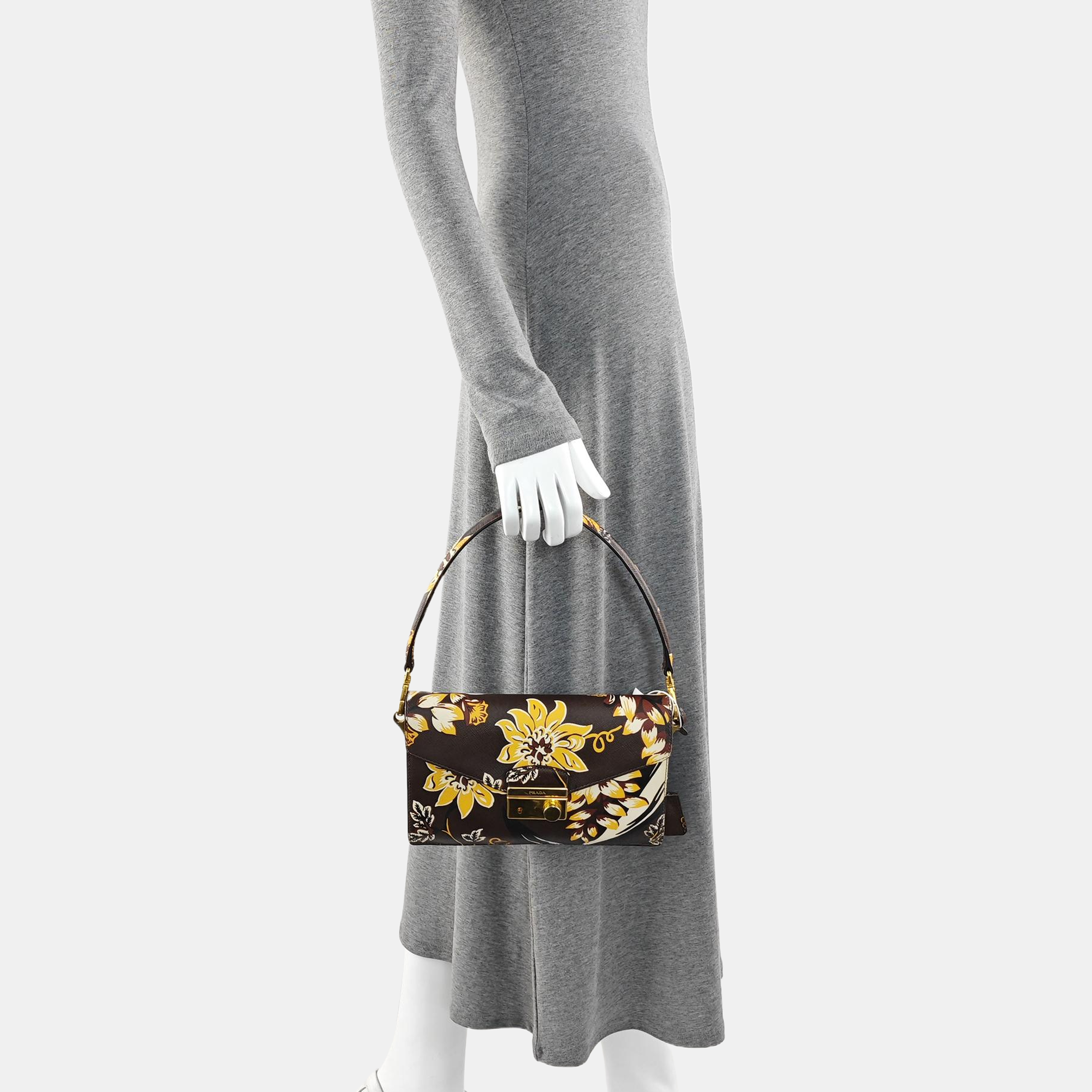Calfskin Top Handle Bag Multicolor