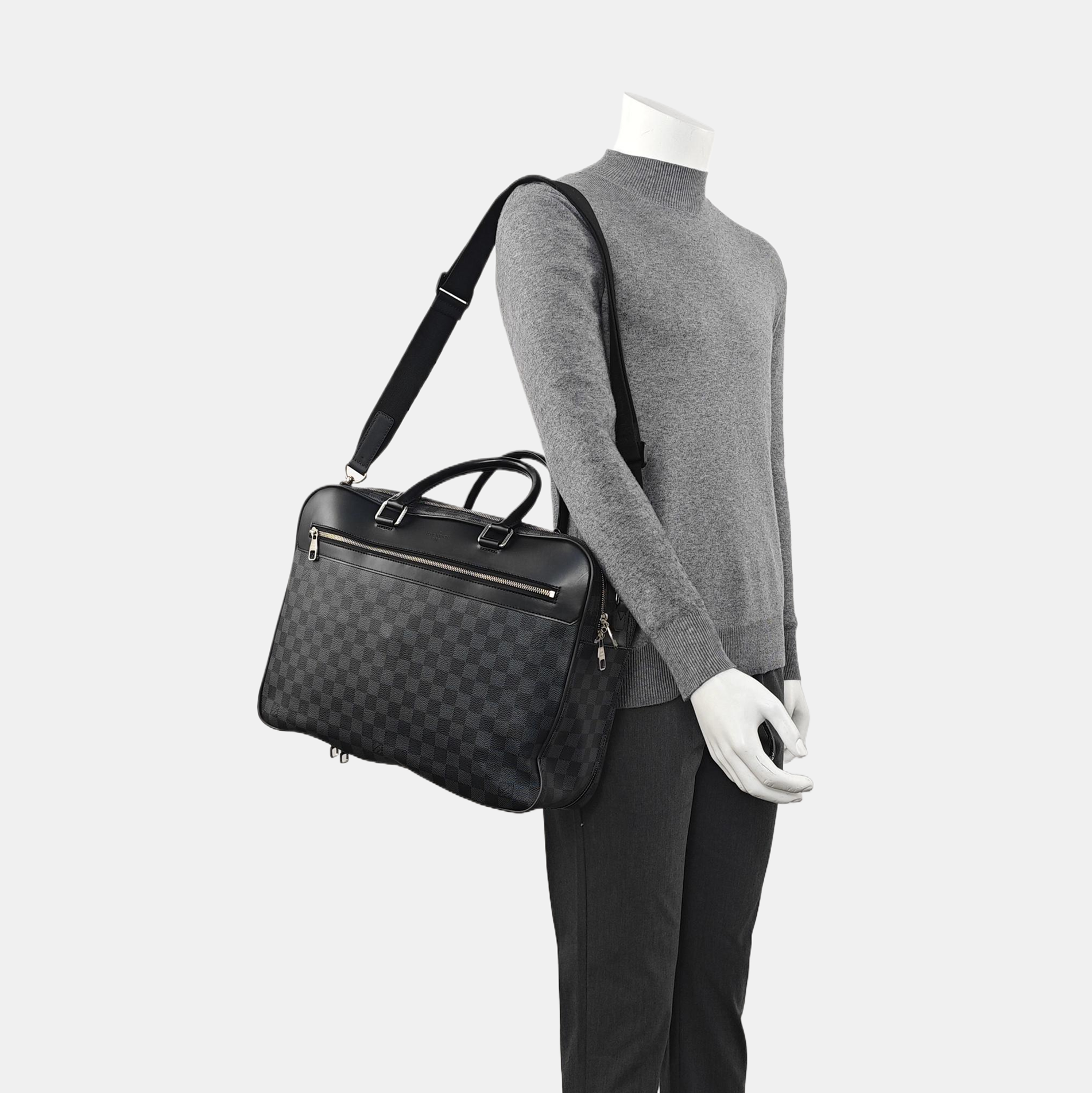 PORTE-DOCUMENTS GM Damier Graphite Coated Canvas Gray