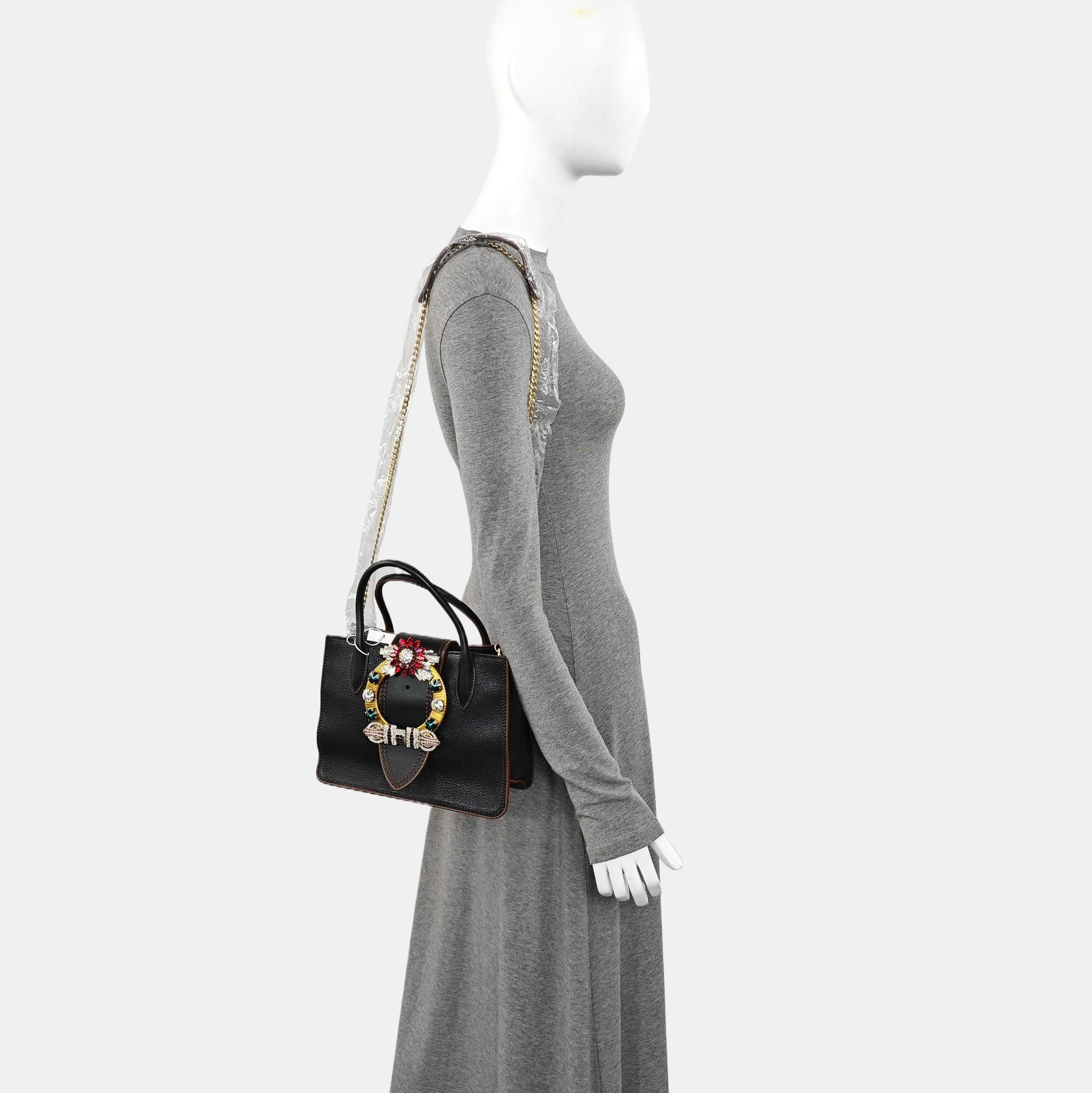 Miu Lady Calfskin Black