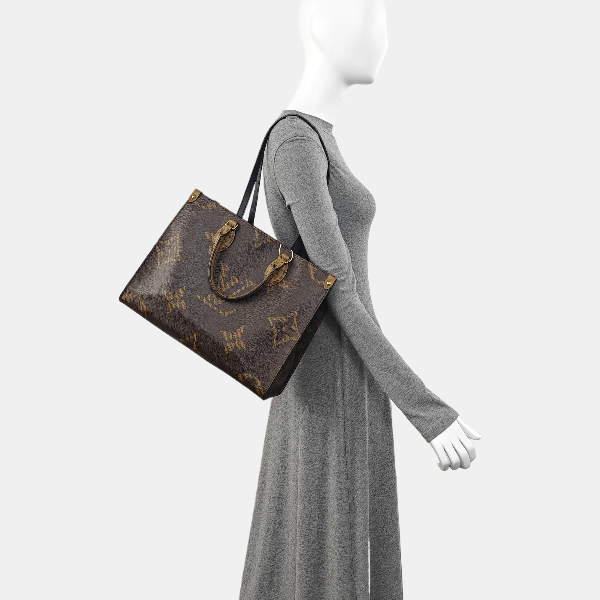 ONTHEGO MM Monogram Coated Canvas Brown