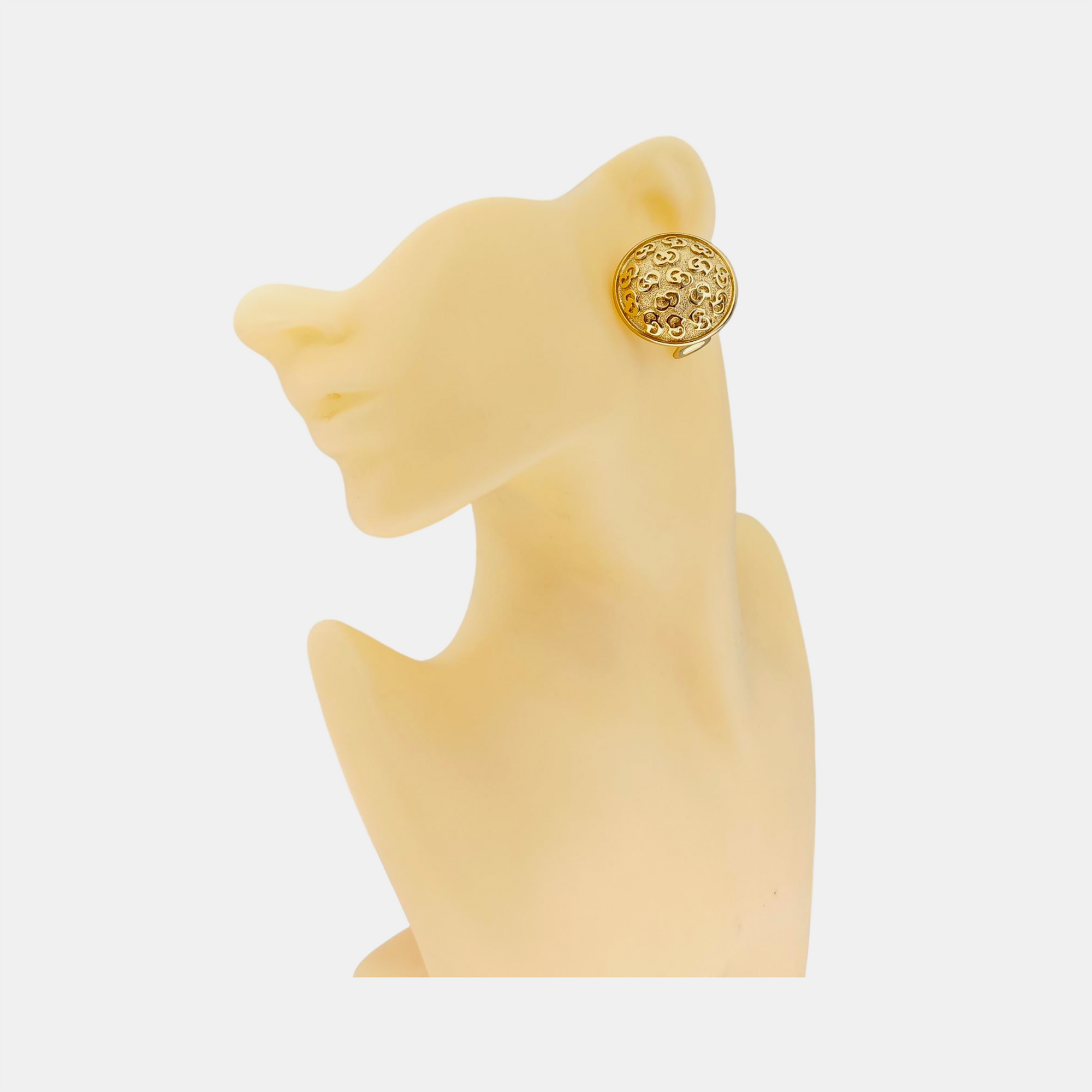 Petit CD Metal Gold Clip On Earrings