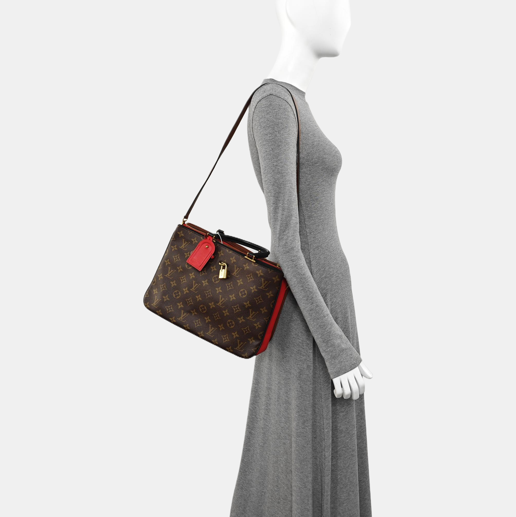Monogram Coated Canvas Tote Bag Brown