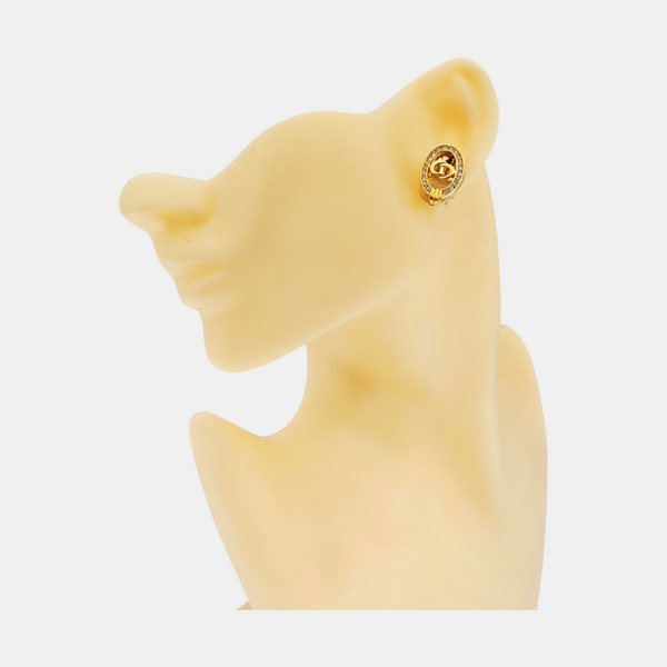 Petit CD Metal Gold Clip On Earrings