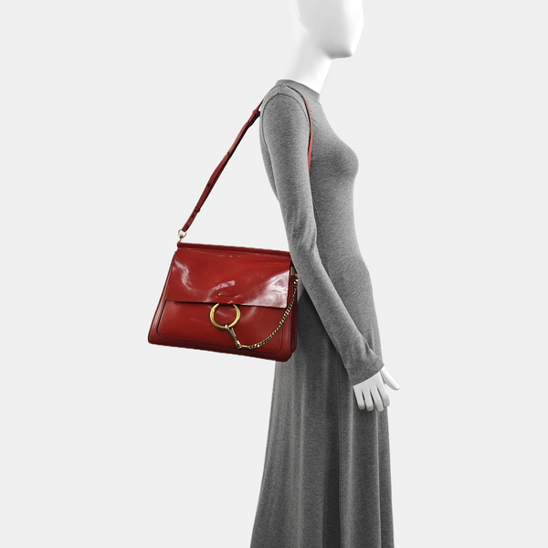 Faye Medium Patent Leather Red