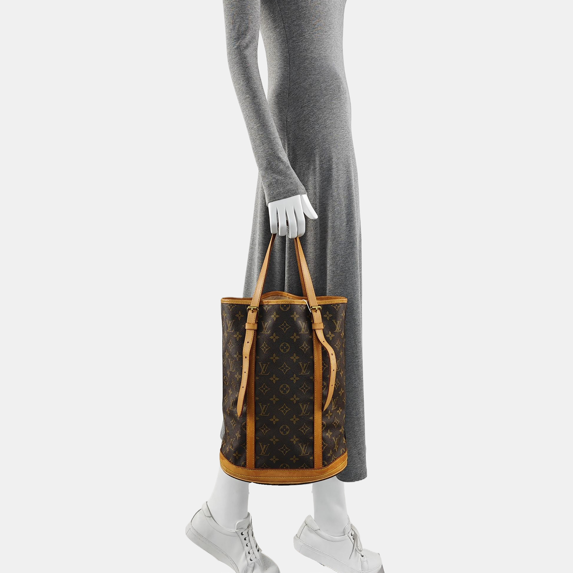 BUCKET GM Monogram Coated Canvas Brown