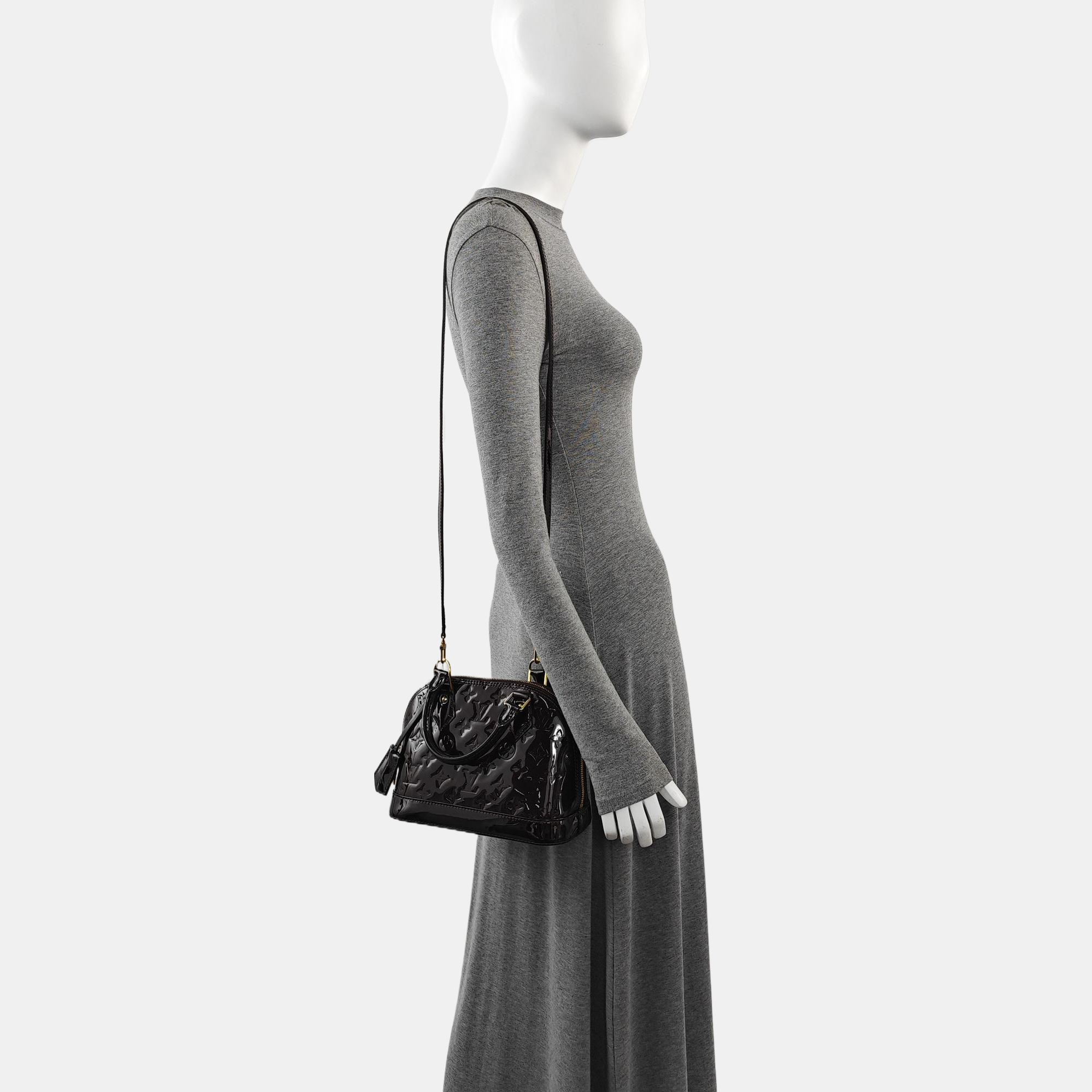 ALMA BB Monogram Patent Leather Brown