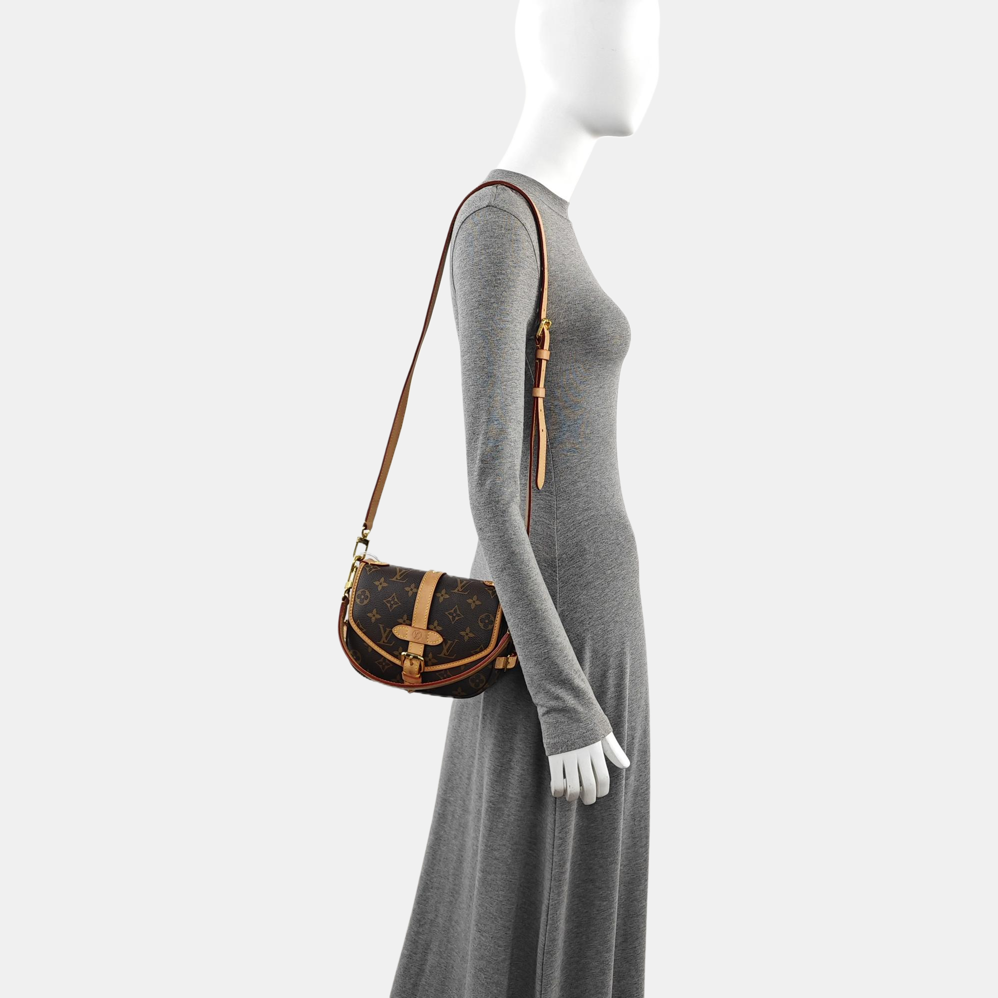 SAUMUR BB Monogram Coated Canvas Brown