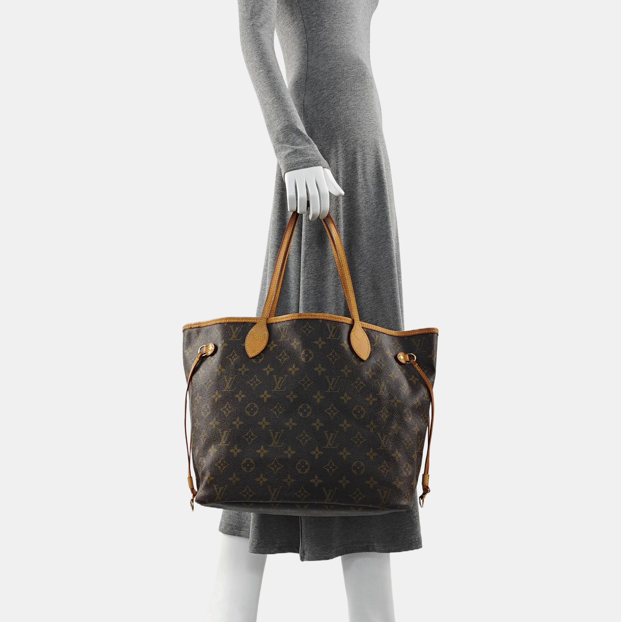 NEVERFULL MM Monogram Coated Canvas Brown