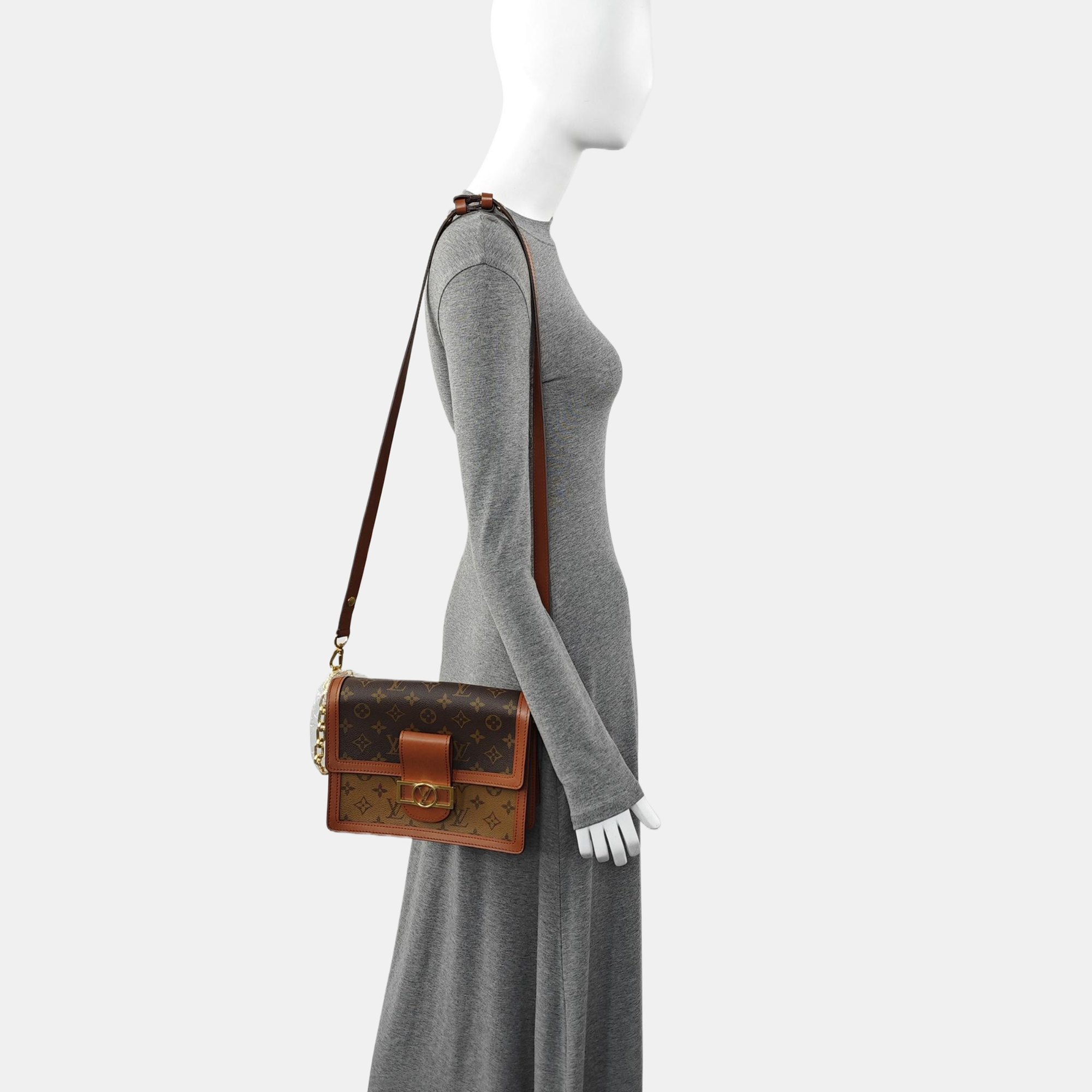 DAUPHINE MM Monogram Coated Canvas Brown