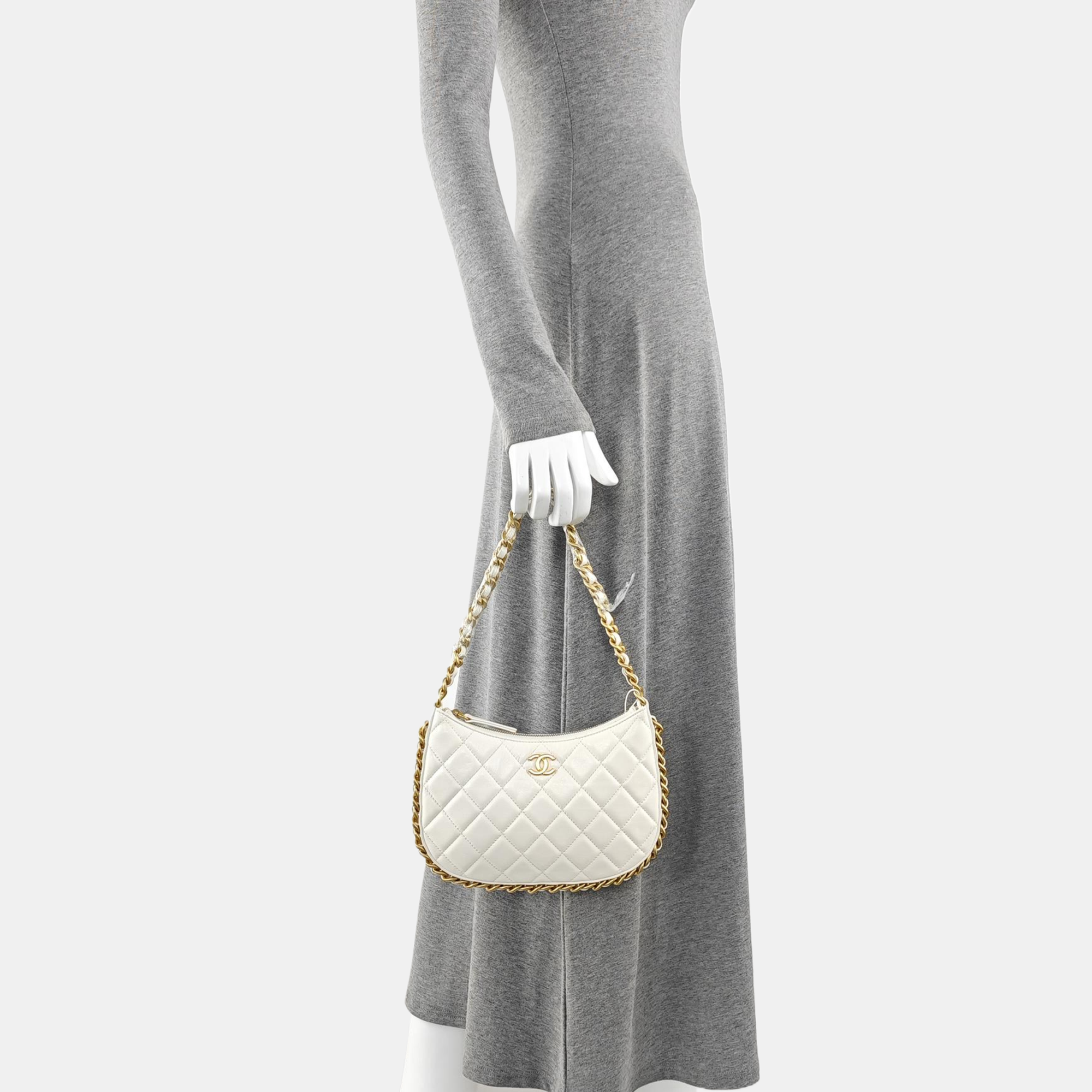 HOBO Small Quilted Lambskin White