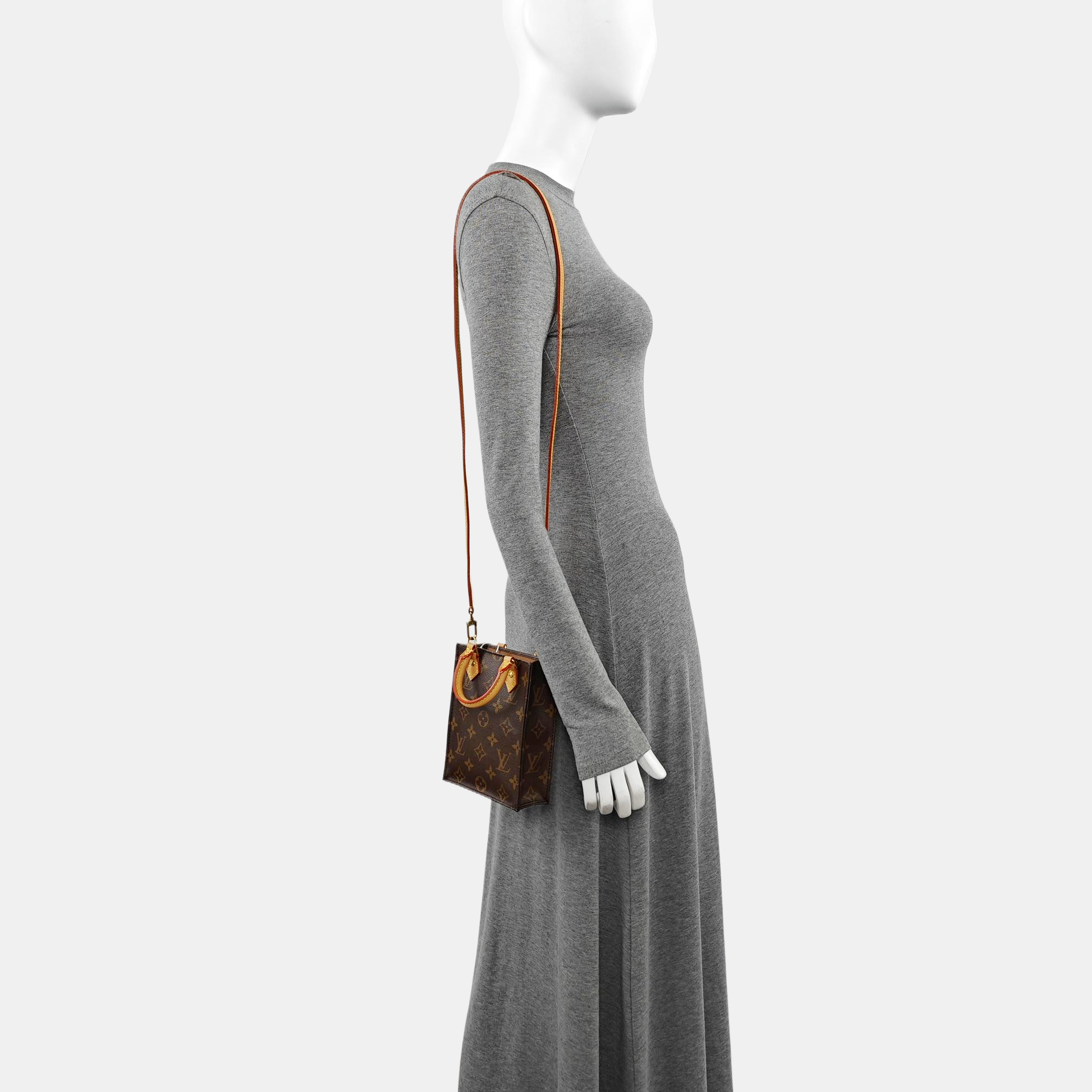 SAC PLAT Mini Monogram Coated Canvas Brown