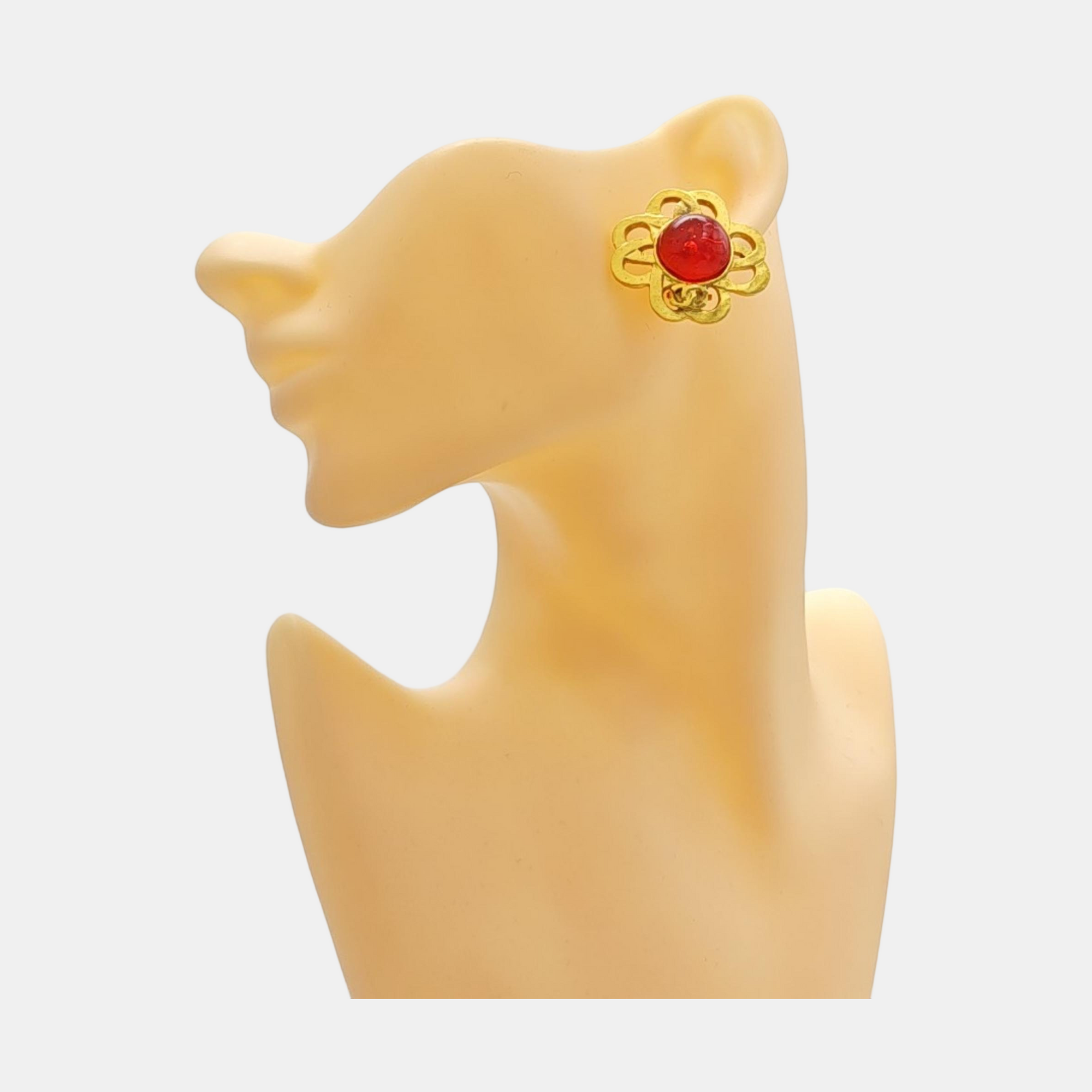 Metal Gold Clip On Earrings