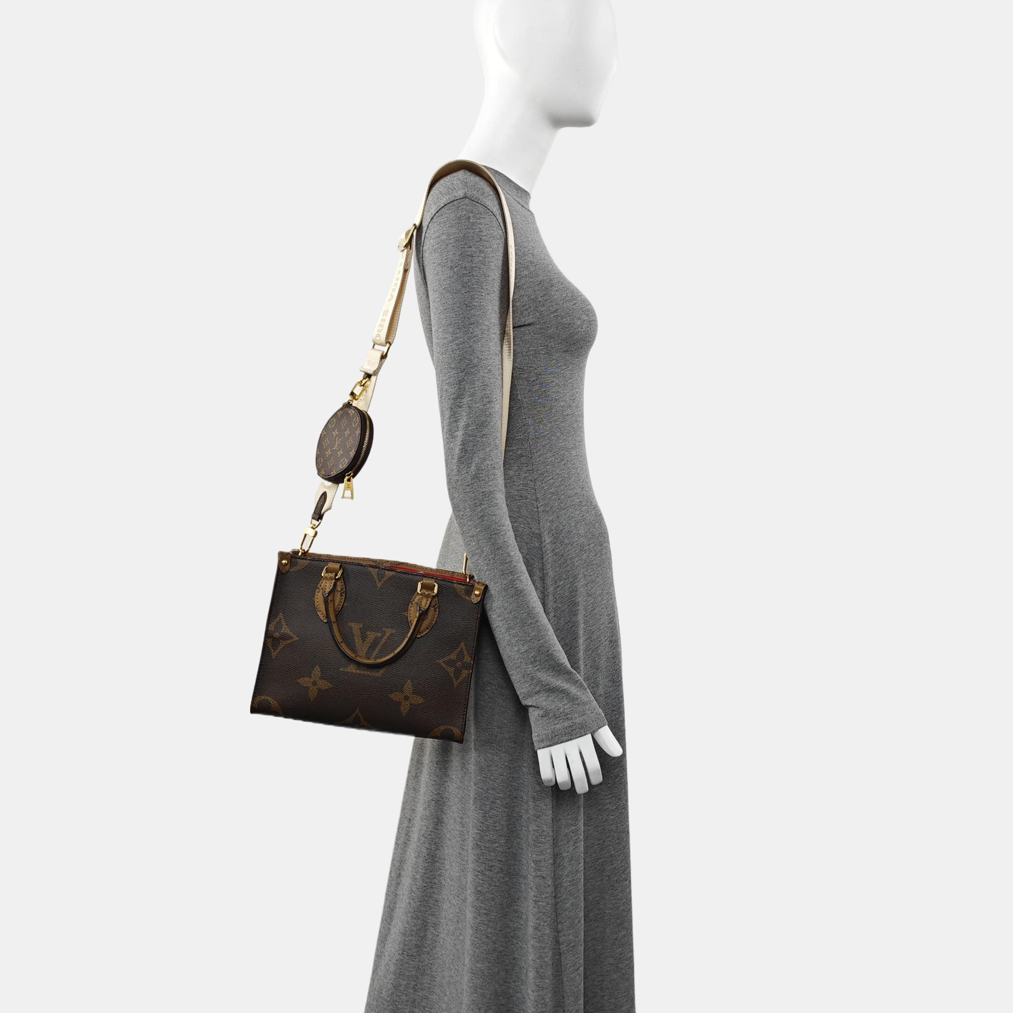 ONTHEGO PM Monogram Coated Canvas Brown