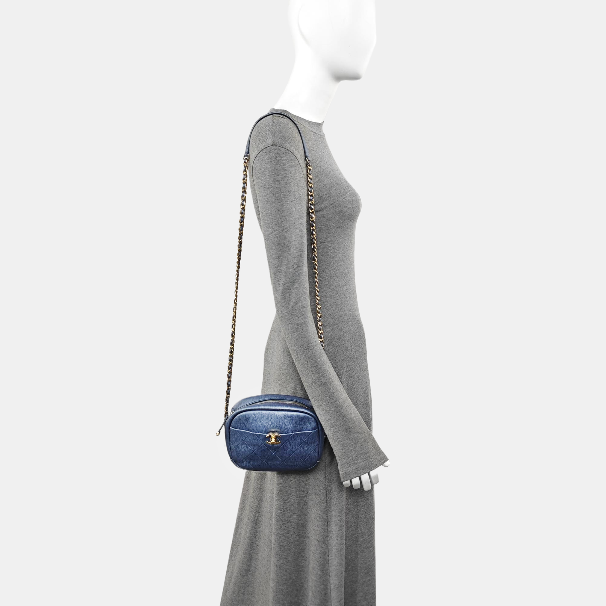 Quilted Lambskin Shoulder Bag Blue