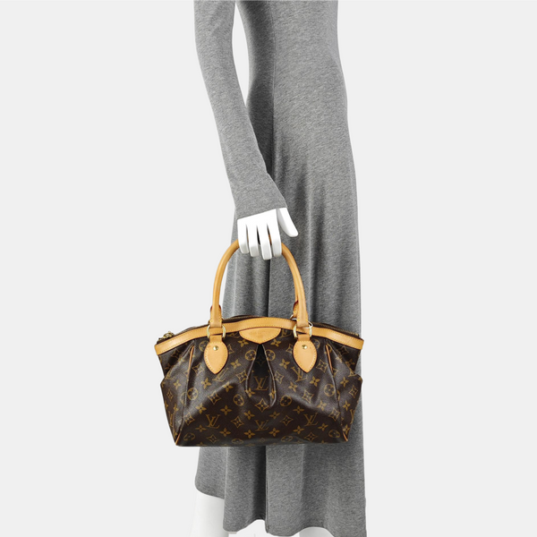 Monogram Coated Canvas Top Handle Bag Brown