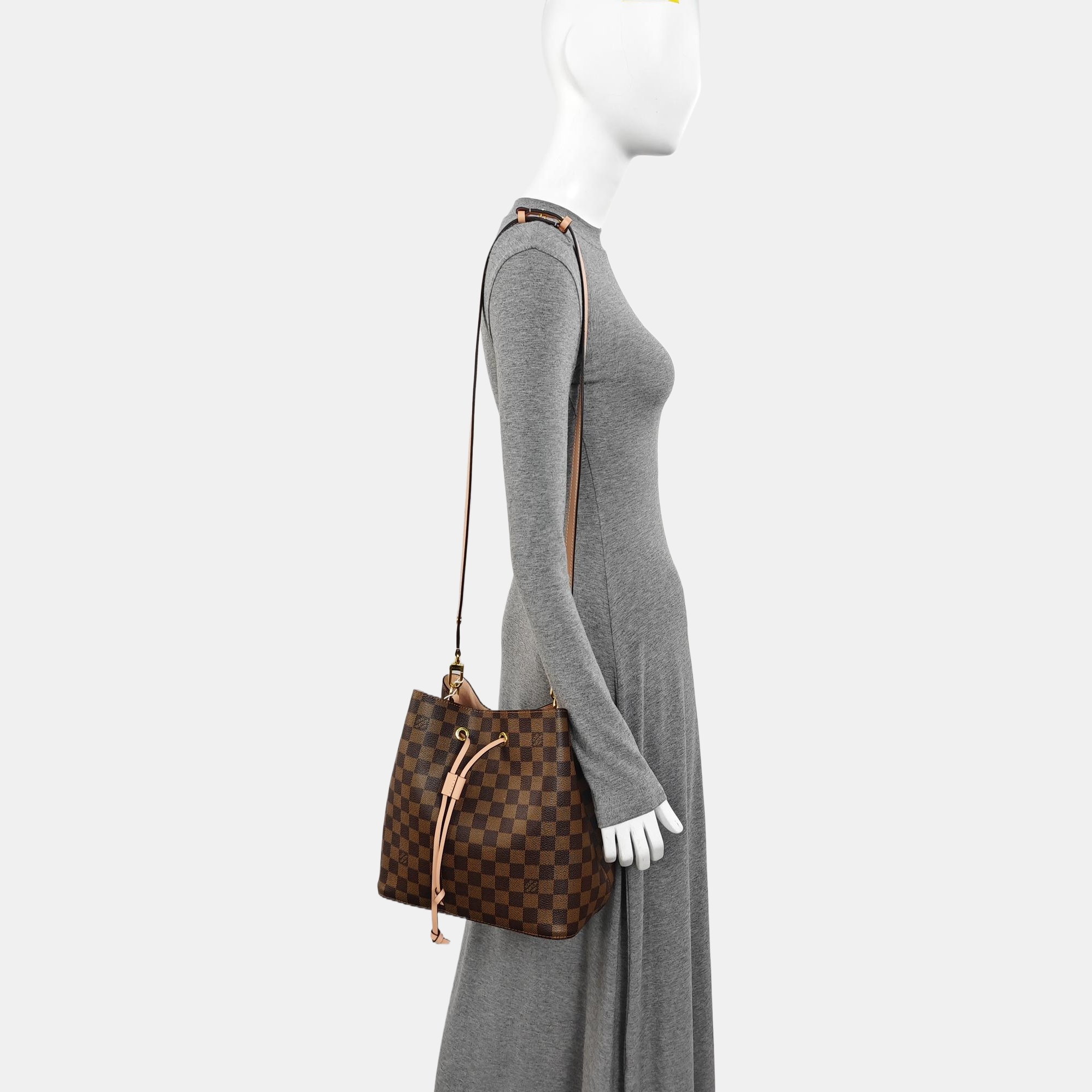 NÉONOÉ MM Damier Ebene Coated Canvas Brown