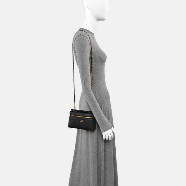 Calfskin Shoulder Bag Small Black