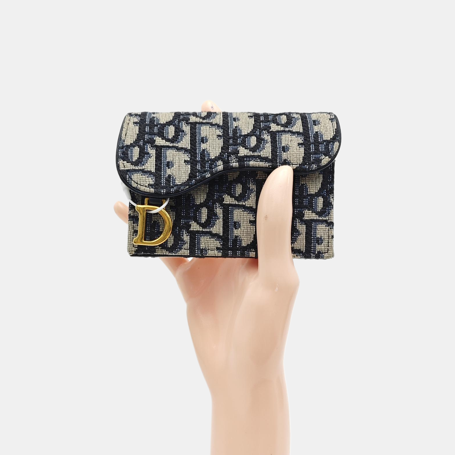 Saddle Mini Oblique Canvas Blue Card Holder