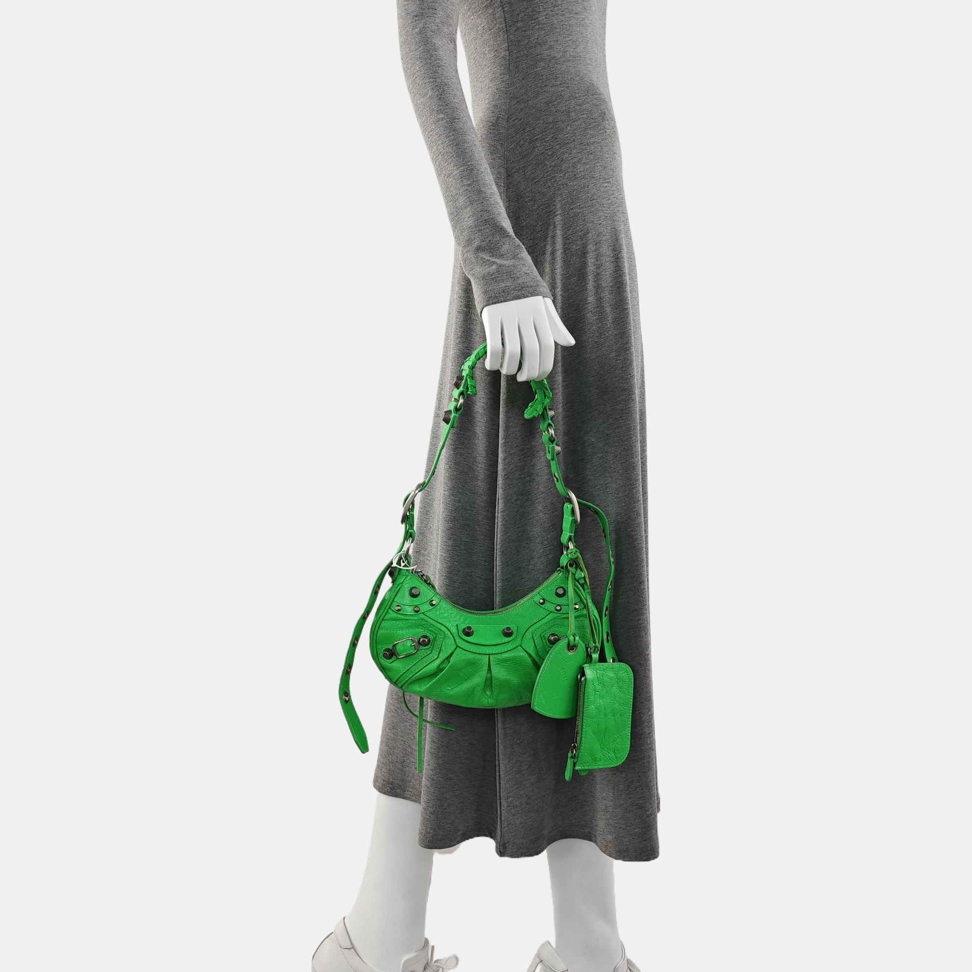 Le Cagole Mini Lambskin Green