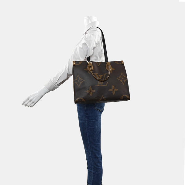 Authenticated pre-owned  ONTHEGO MM Monogram Coated Canvas Brown - Tote Bag at Looply