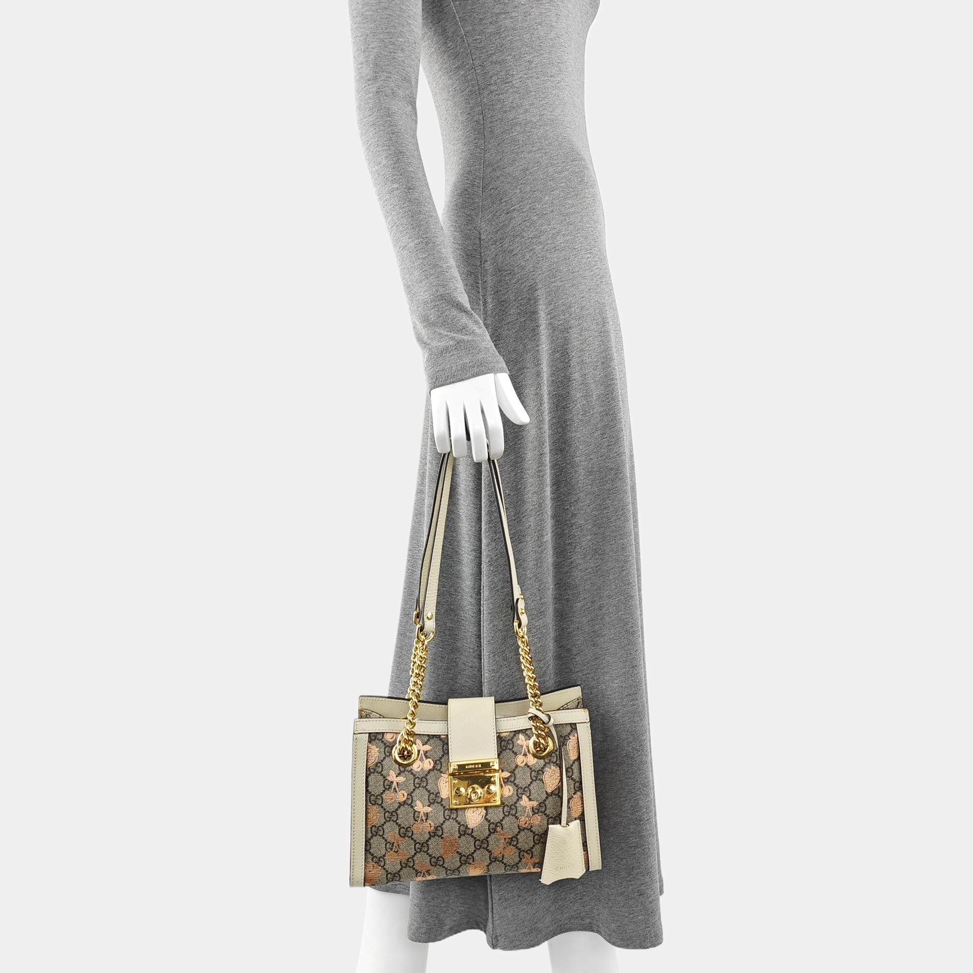 Padlock Small Coated Canvas Beige
