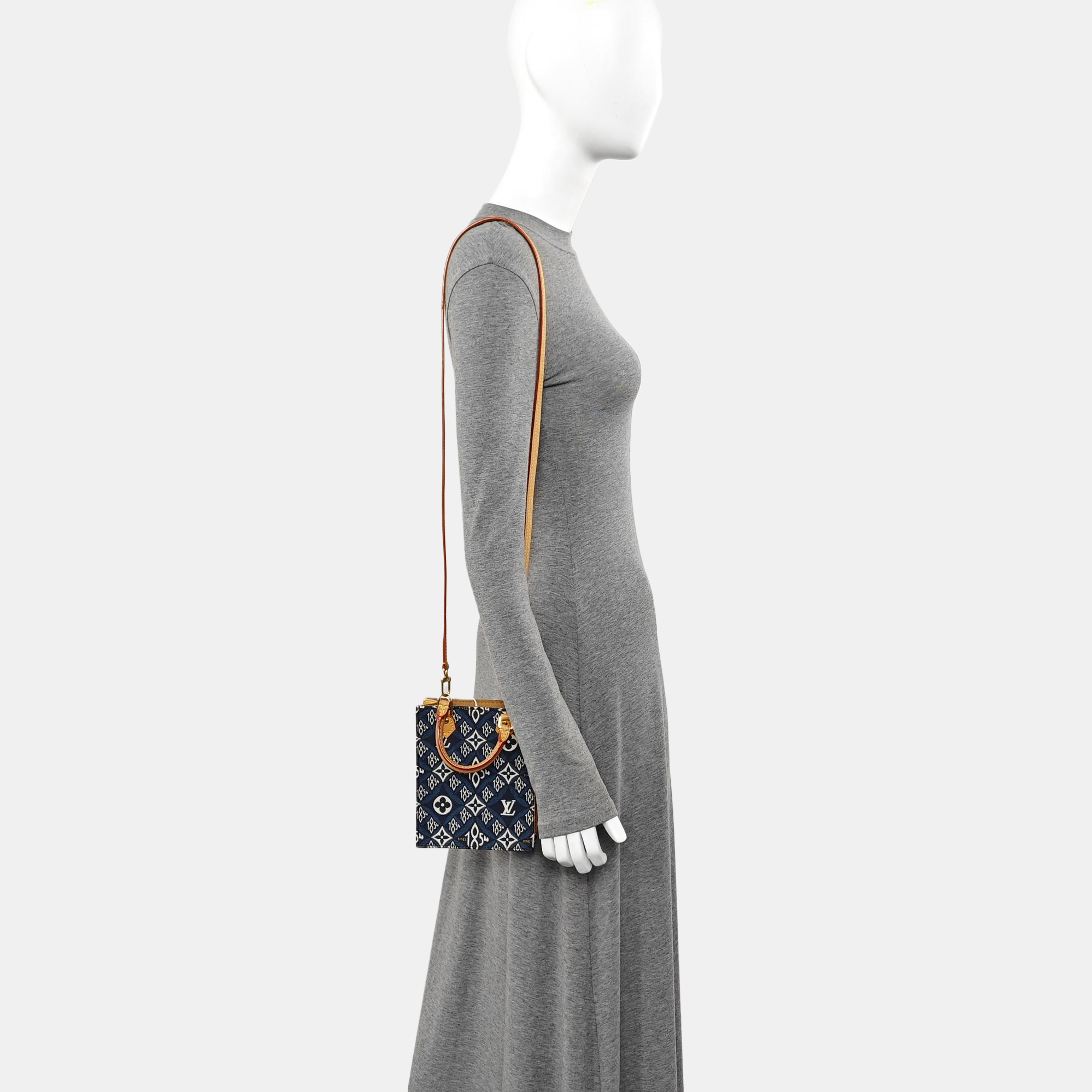 SAC PLAT Mini Monogram Denim Blue