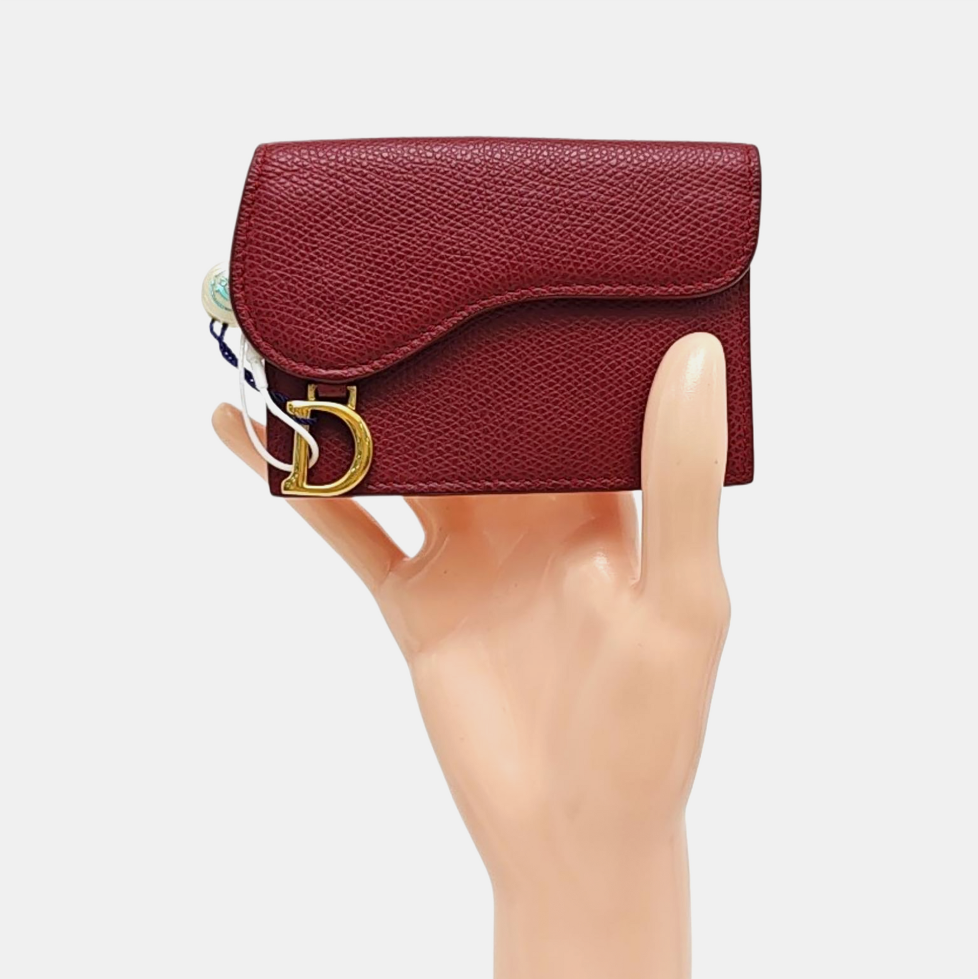 Saddle Mini Calfskin Red Card Holder