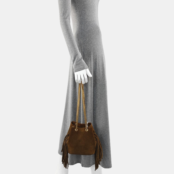 Suede Bucket Bag Brown