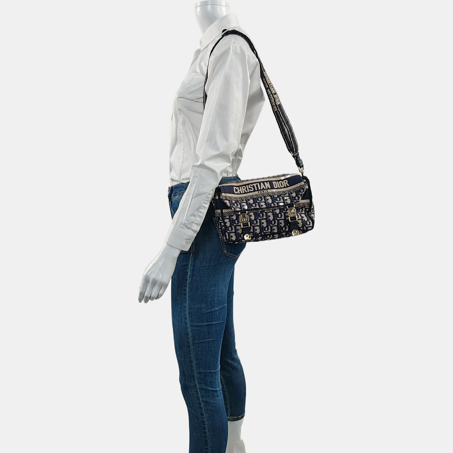 Diorcamp Small Oblique Canvas Blue