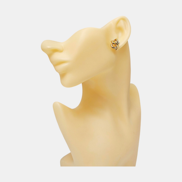 Twist Round Metal Gold Clip On Earrings