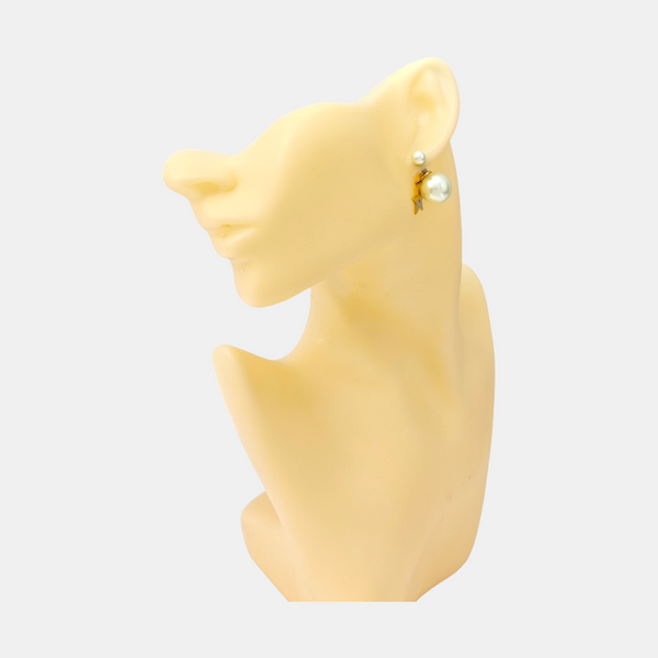 Dior Tribales Metal White Stud Earrings
