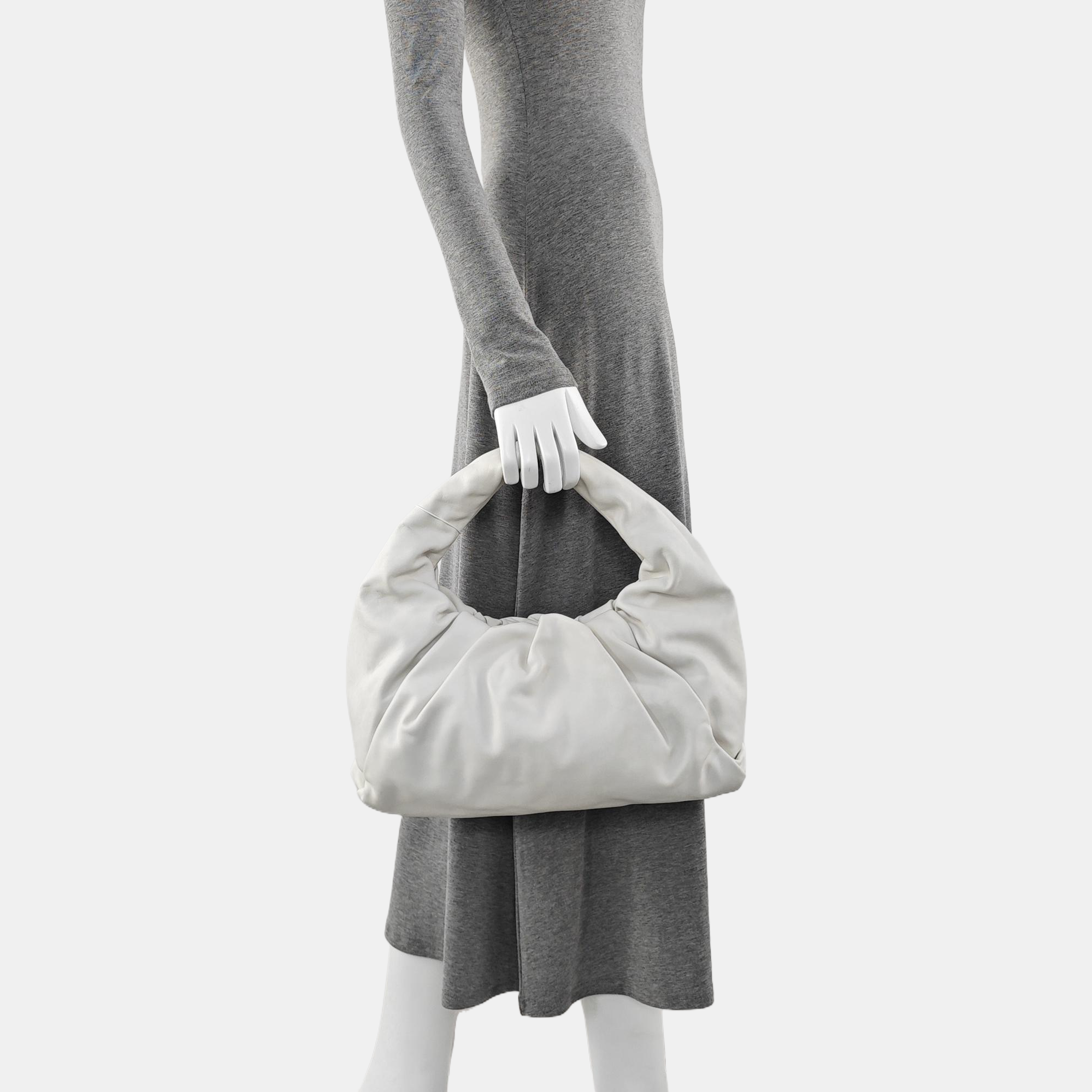 Authenticated pre-owned  The Pouch Calfskin White - Top Handle Bag at Looply