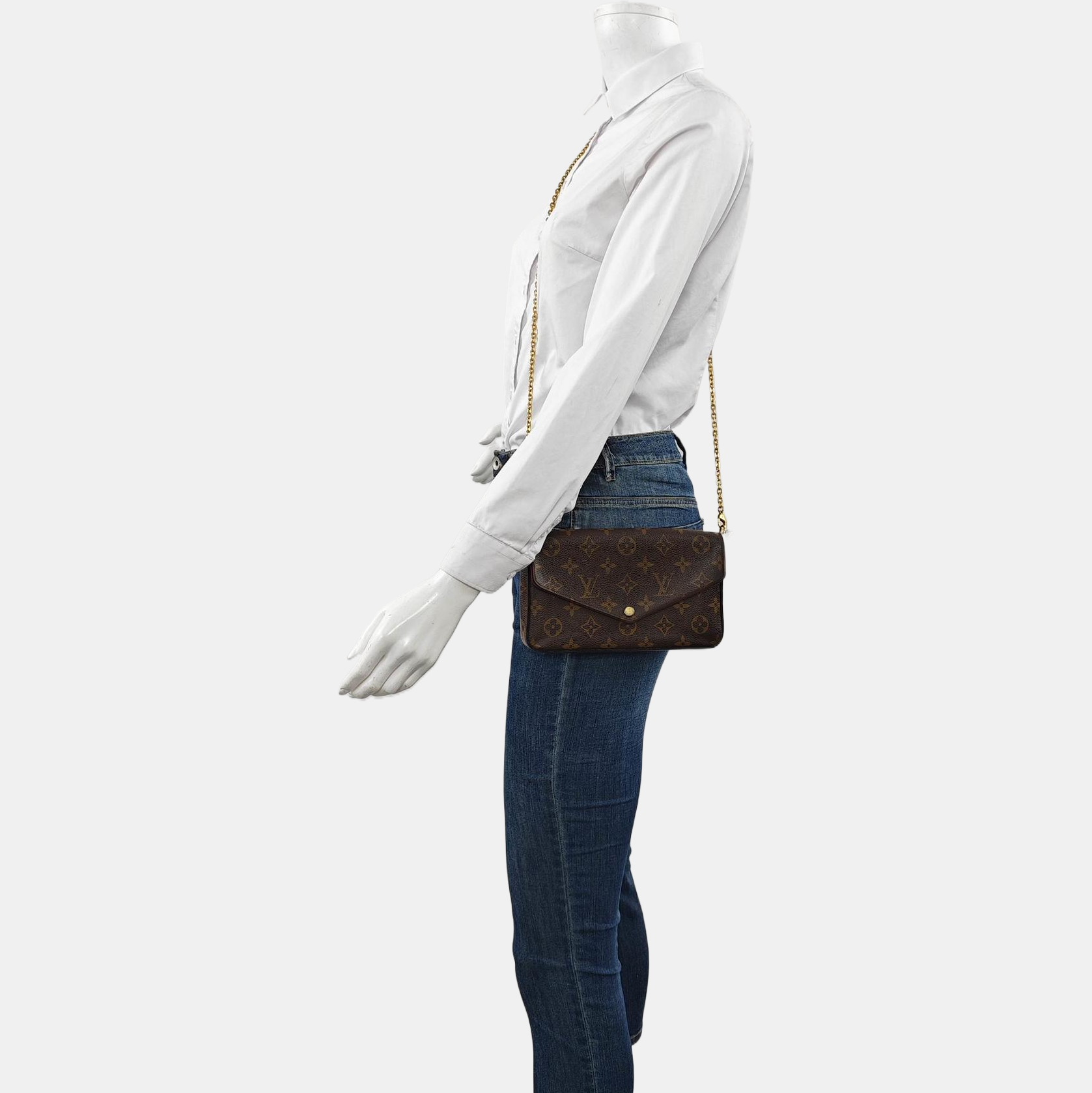 Authenticated pre-owned  FÉLICIE Monogram Coated Canvas Brown - Crossbody Bag at Looply