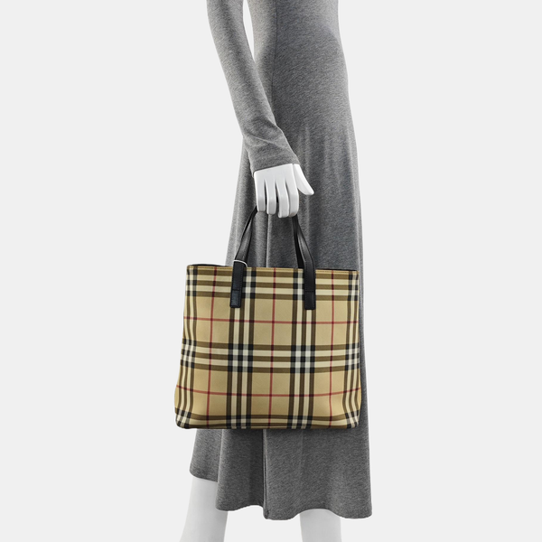 Coated Canvas Tote Bag Beige