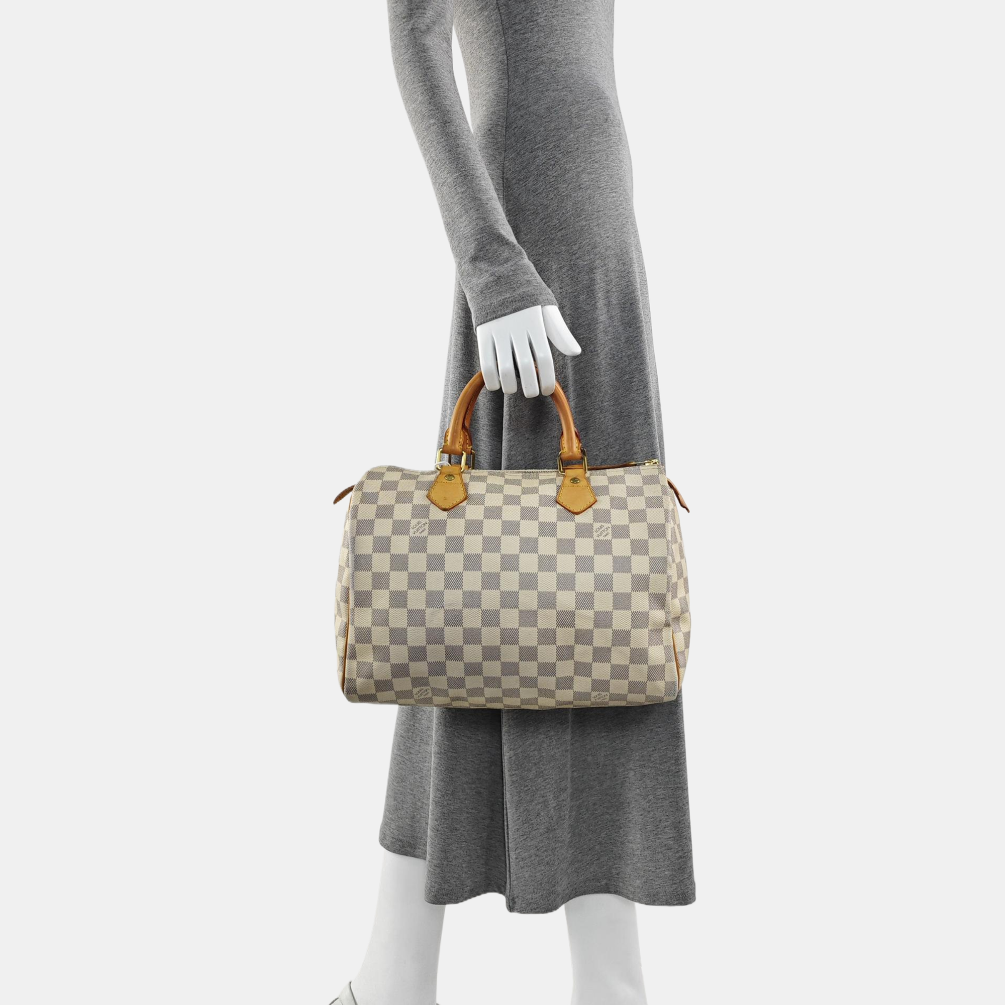 SPEEDY 30 Damier Azur Coated Canvas White