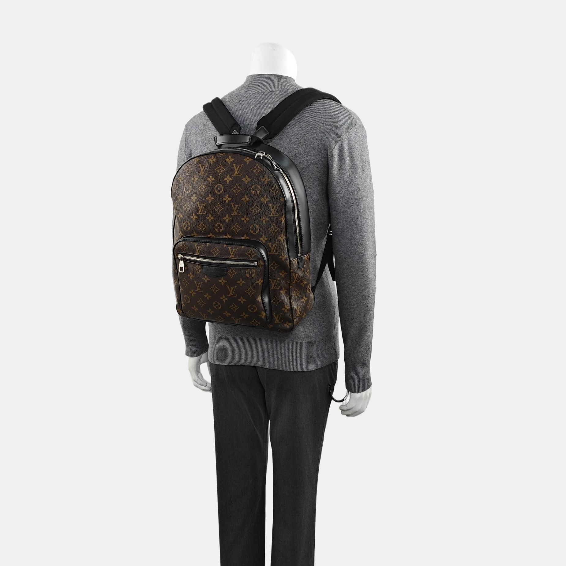 JOSH Monogram Coated Canvas Brown