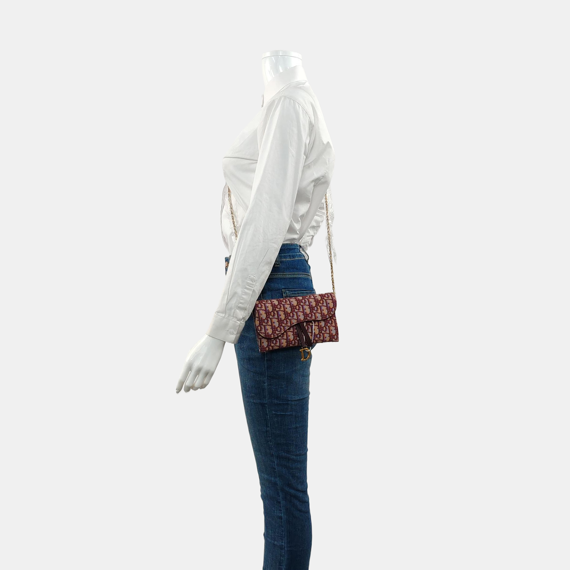 Authenticated pre-owned  Saddle Oblique Canvas Red - Shoulder Bag at Looply