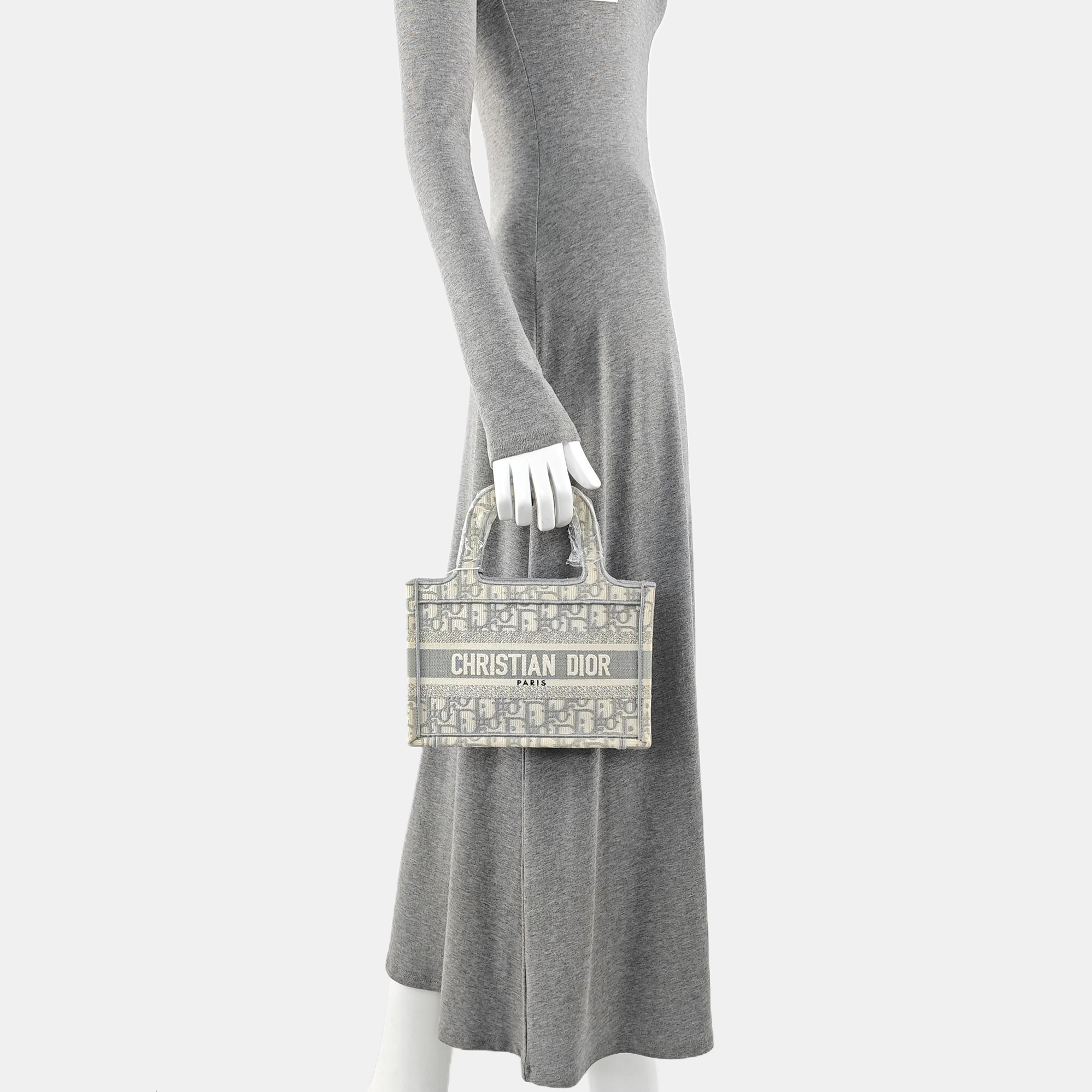 Book Tote Mini Oblique Fabric Gray