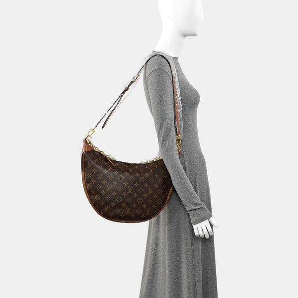 LOOP HOBO Monogram Coated Canvas Brown
