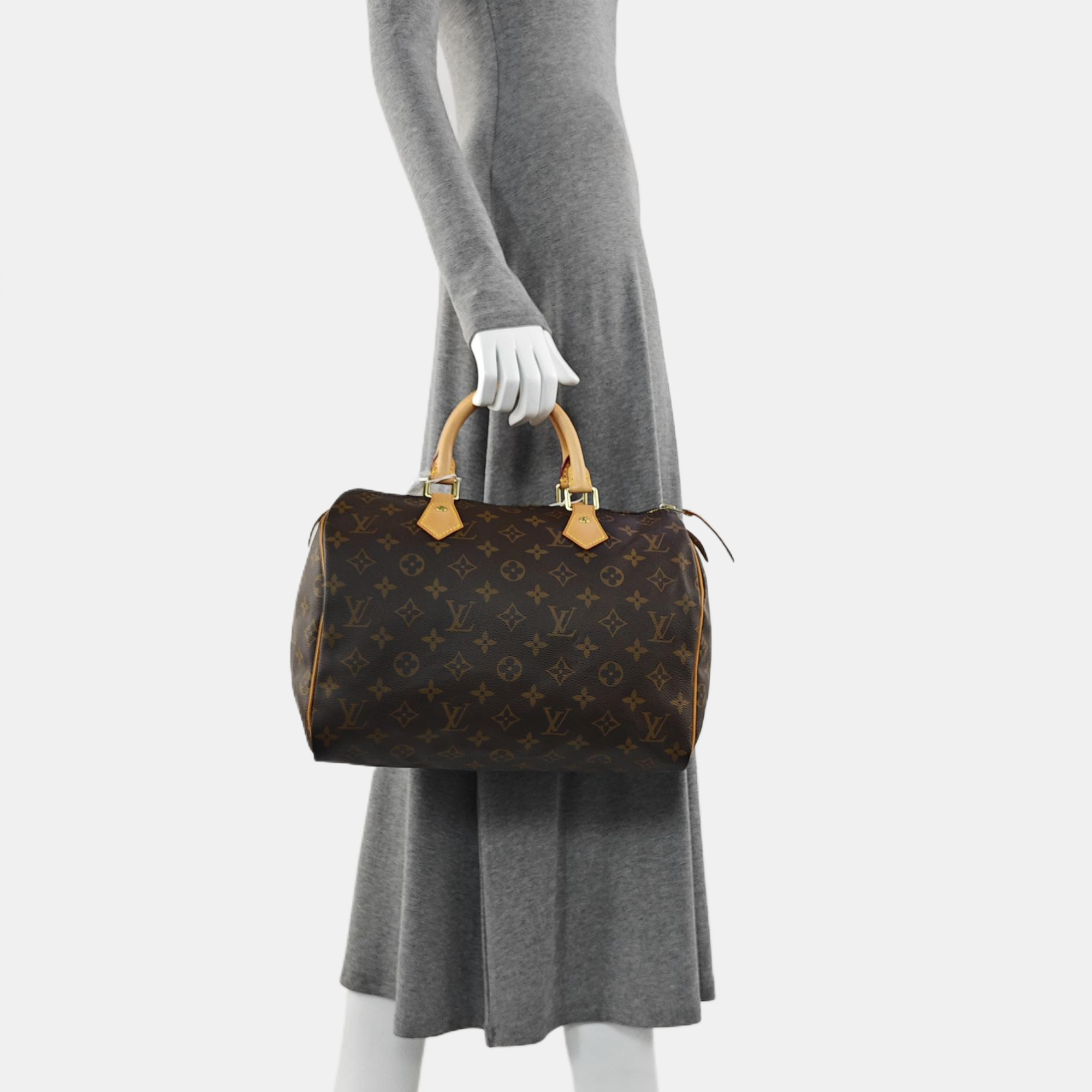 SPEEDY 30 Monogram Coated Canvas Brown