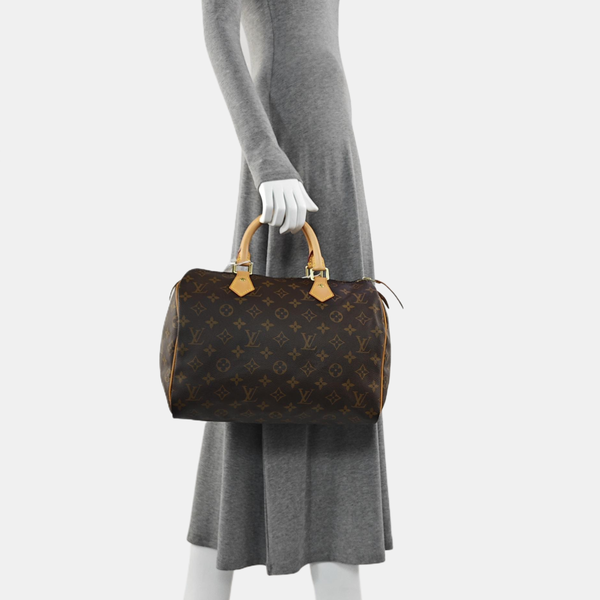 SPEEDY 30 Monogram Coated Canvas Brown