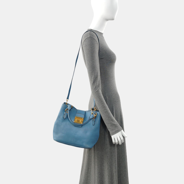 Calfskin Tote Bag Blue