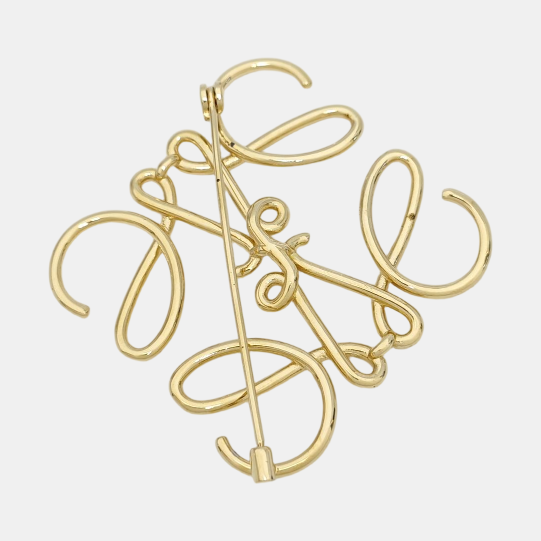Anagram Metal Gold Brooch