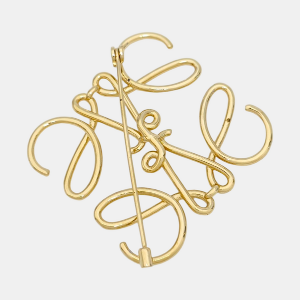 Anagram Metal Gold Brooch
