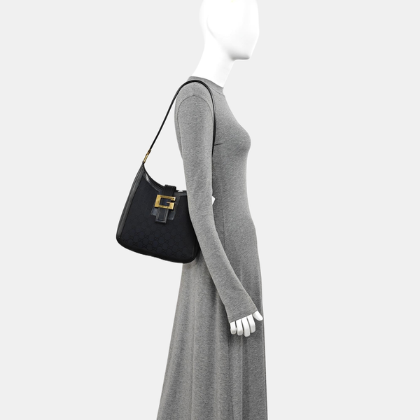 Monogram Canvas Shoulder Bag Black