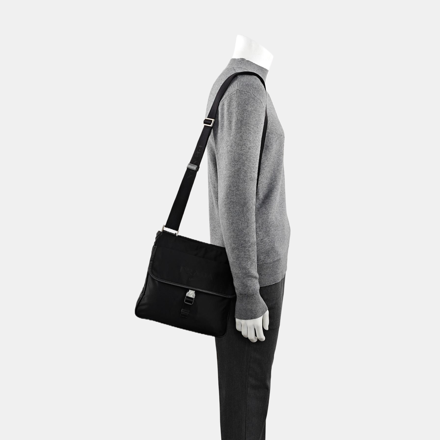 Nylon Shoulder Bag Black