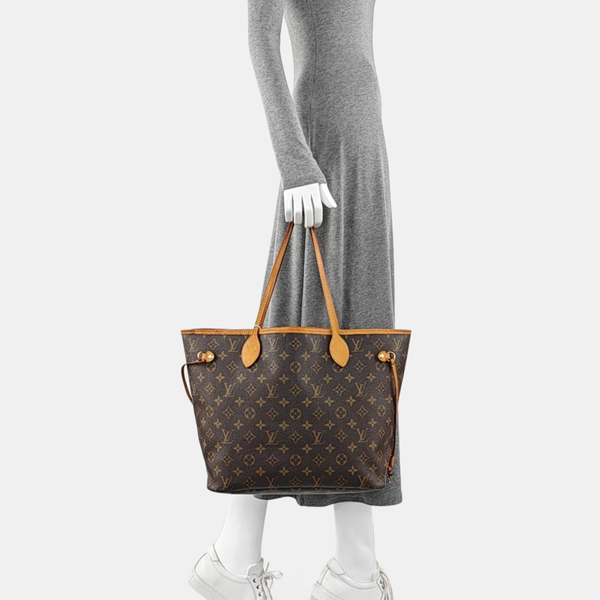 NEVERFULL MM Monogram Coated Canvas Brown